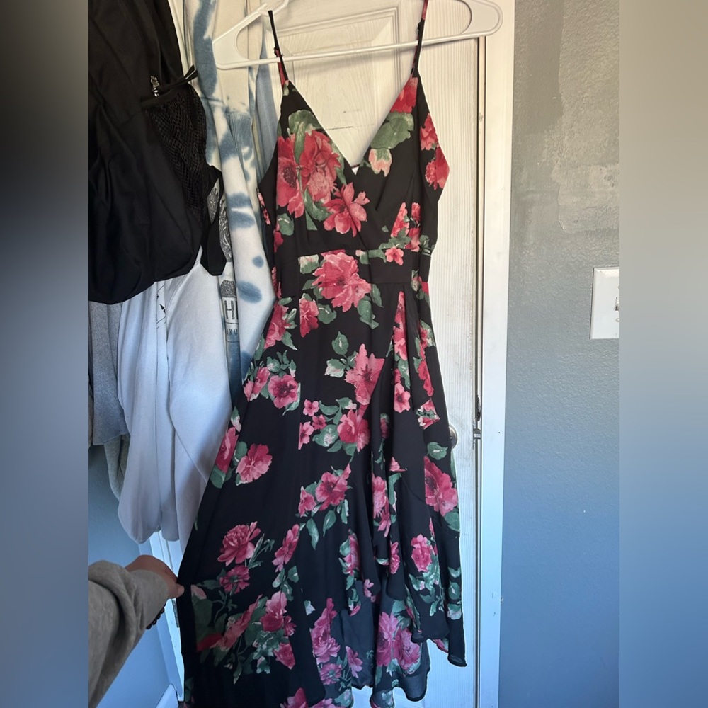 Purple snow floral dress spaghetti strap